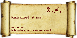 Kainczel Anna névjegykártya